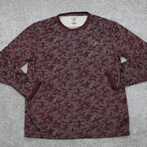 Reel Legends Shirt Mens‎ Medium Red Freeline Fishing 100% Polyester L/S Pullover